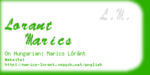 lorant marics business card