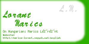 lorant marics business card